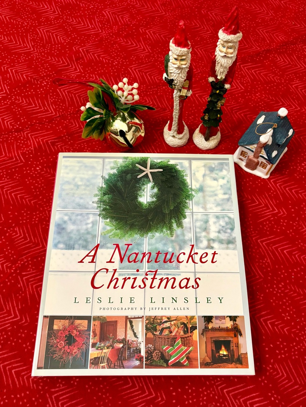 'COMBO A Nantucket Hardcover Christmas' Holiday Book, 2 Noels, 1 House and Bell